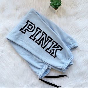 Pink Victoria’s Secret Light Blue Joggers Size XL